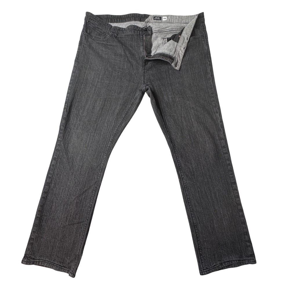 Volcom Jeans Mens 44x29 Black Solver Modern Straight Stretch Denim Pants